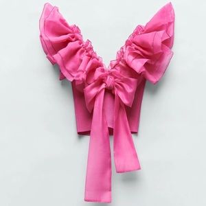ZARA Fuschia Crop Top with BOW